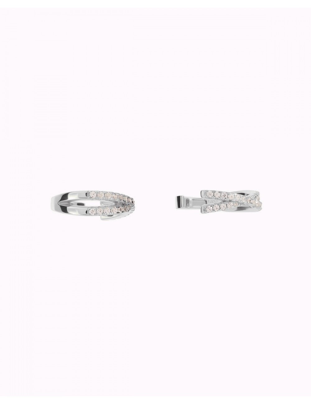 Pave CZ Criss Cross Hinged Conch Ear Cuff Earrings