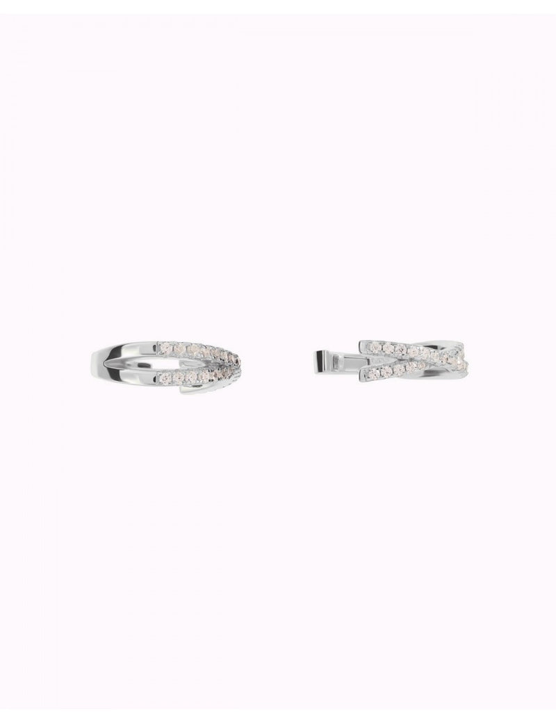 Pave CZ Criss Cross Hinged Conch Ear Cuff Earrings
