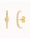 Cz Ear Lobe Cuff Stud Earrings