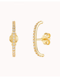 Cz Ear Lobe Cuff Stud Earrings