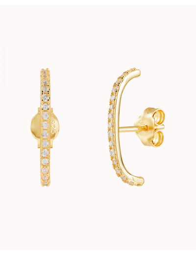 Ohrstecker Ohrläppchen Manschette mit Zirkonen