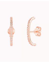 Cz Ear Lobe Cuff Stud Earrings