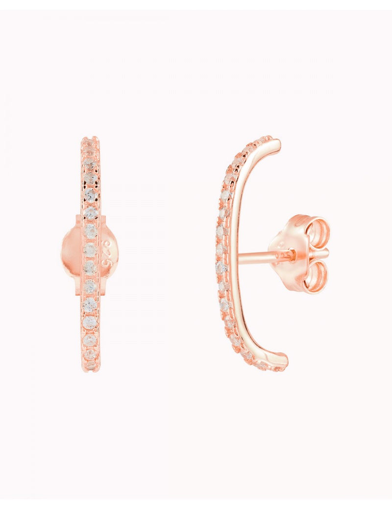 Cz Ear Lobe Cuff Stud Earrings