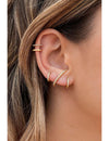 Cz Ear Lobe Cuff Stud Earrings
