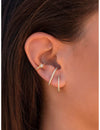 Cz Ear Lobe Cuff Stud Earrings