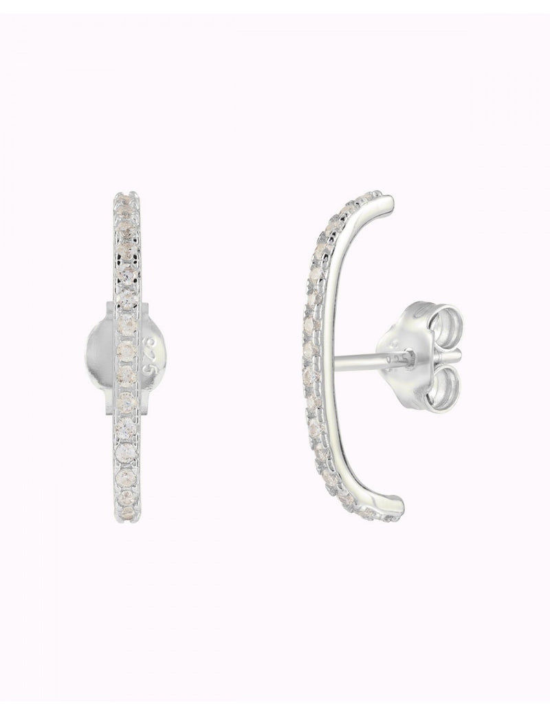 Cz Ear Lobe Cuff Stud Earrings