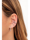 Cz Ear Lobe Cuff Stud Earrings