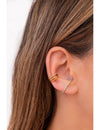 Cz Ear Lobe Cuff Stud Earrings