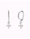 Dainty Flower Shaped Charm Huggie Hoop Earrings - Two sizes available