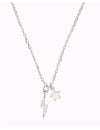 CZ Lightning Bolt & Star Pendant Necklace