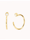 Tiny CZ Open Huggie Hoop Earrings - Ear hugger, Available in Black and White