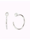 Tiny CZ Open Huggie Hoop Earrings - Ear hugger, Available in Black and White