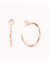 Tiny CZ Open Huggie Hoop Earrings - Ear hugger, Available in Black and White