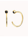 Tiny CZ Open Huggie Hoop Earrings - Ear hugger, Available in Black and White