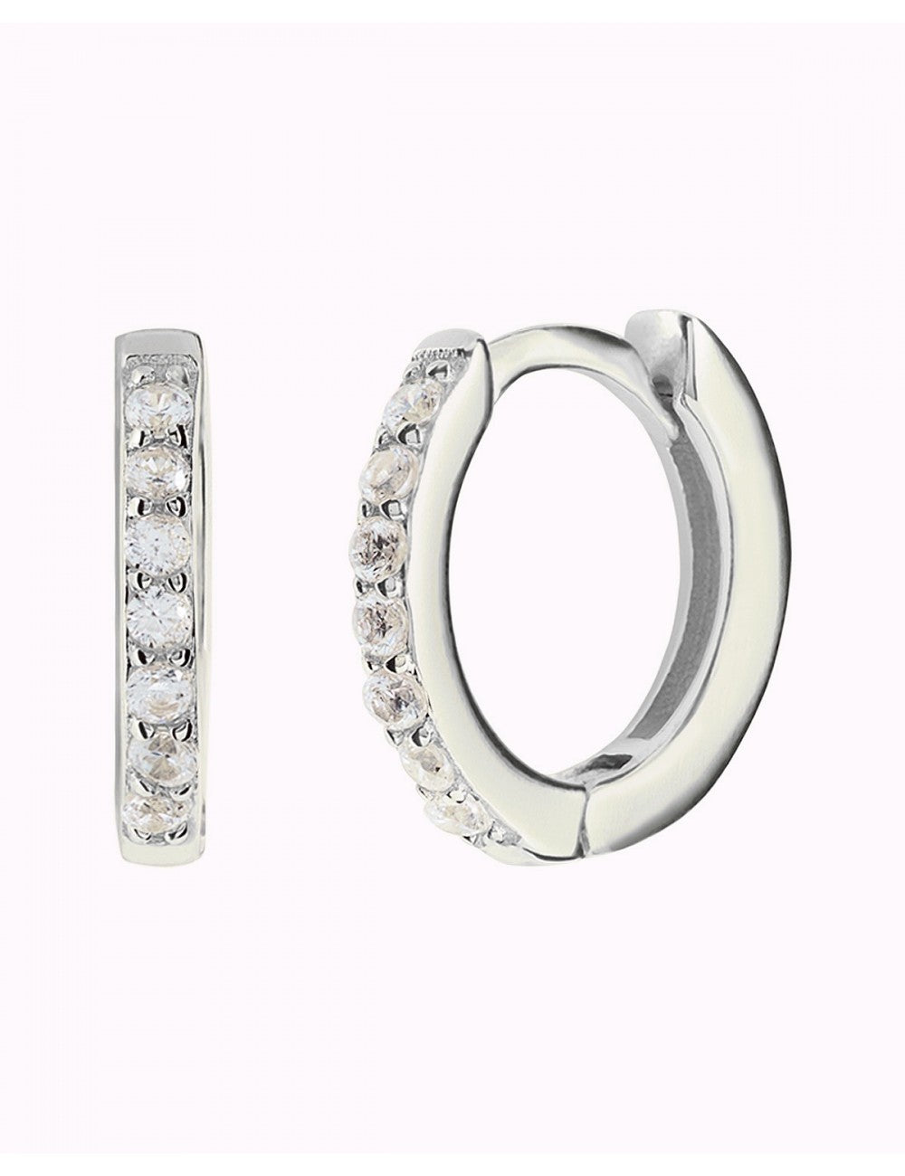 CZ Second Hole Huggie Hoop Earrings - Two Sizes Available