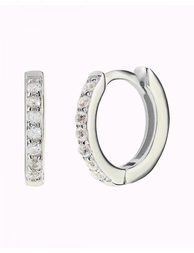 Kleine, minimalistische Creolen mit Zirkonia – Zwei Größen erhältlich