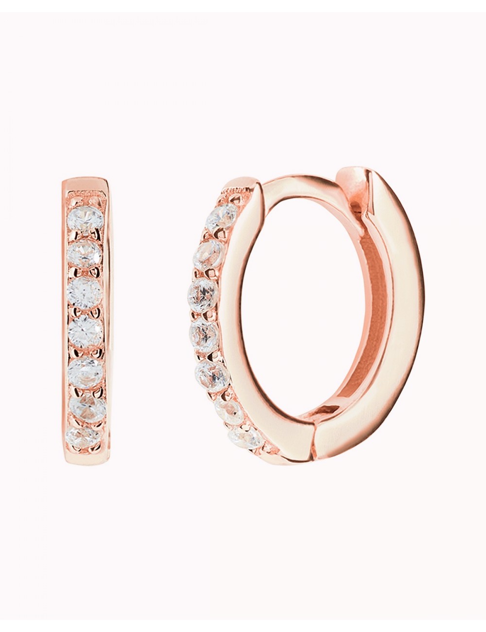 CZ Second Hole Huggie Hoop Earrings - Two Sizes Available