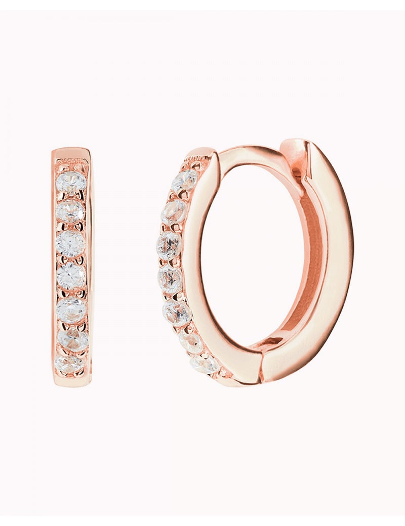 CZ Second Hole Huggie Hoop Earrings - Two Sizes Available