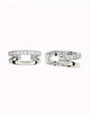 Pave CZ Double Band Conch Ear Cuff Earrings