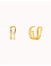 Double Band Conch Ear Cuff Earrings with CZ
