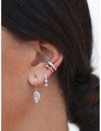 Double Band Conch Ear Cuff Earrings with CZ
