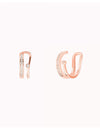 Double Band Conch Ear Cuff Earrings with CZ