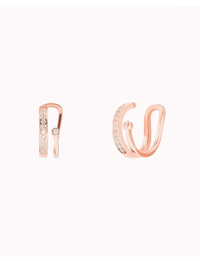 Double Band Conch Ear Cuff Earrings with CZ