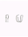 Double Band Conch Ear Cuff Earrings with CZ