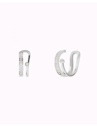 Double Band Conch Ear Cuff Earrings with CZ