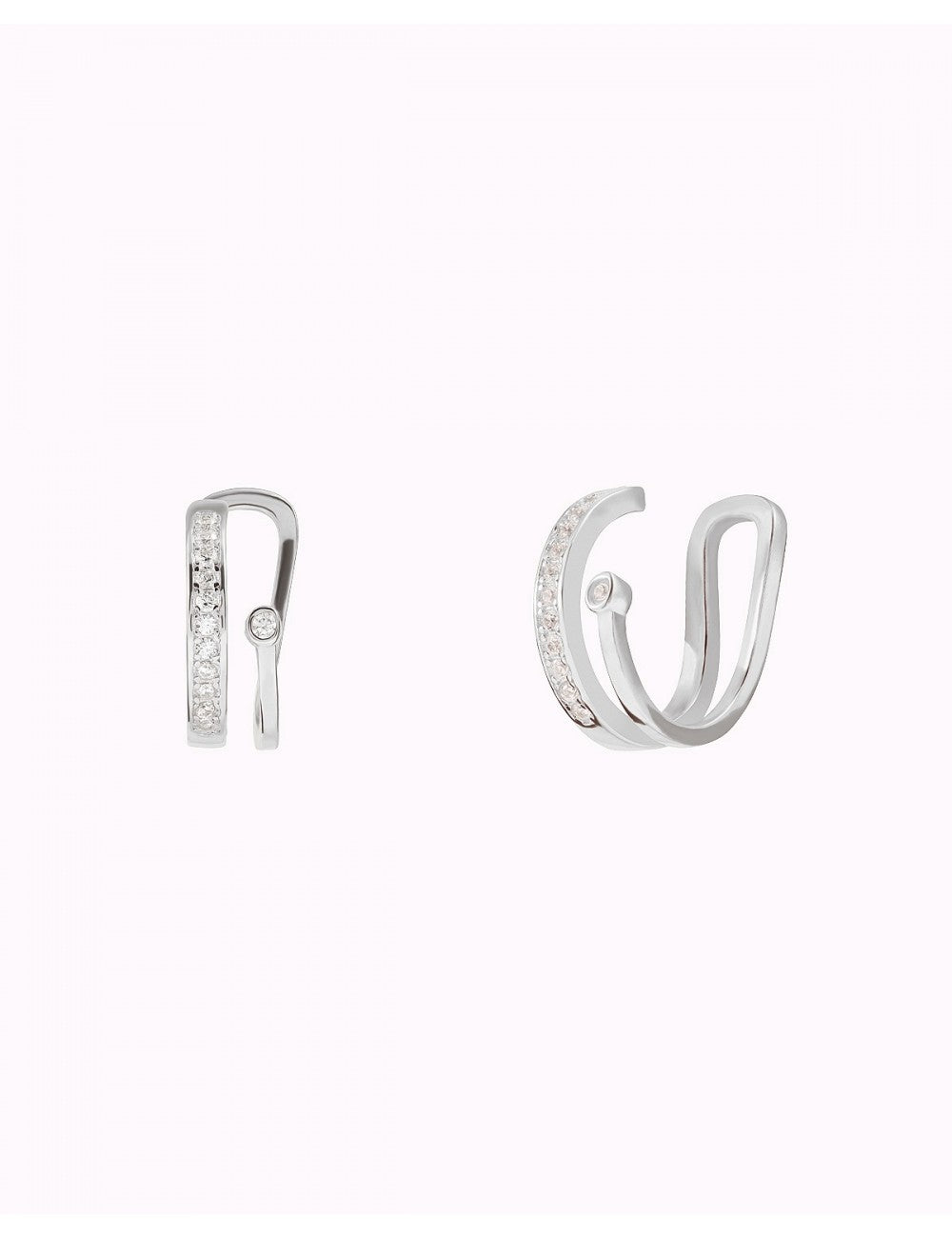 Double Band Conch Ear Cuff Earrings with CZ