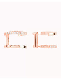 Pendientes ear cuff de doble banda con circonitas