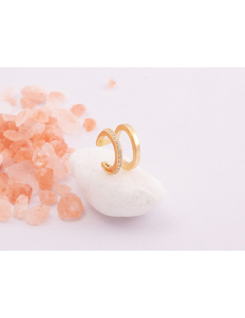 Pendientes ear cuff de doble banda con circonitas