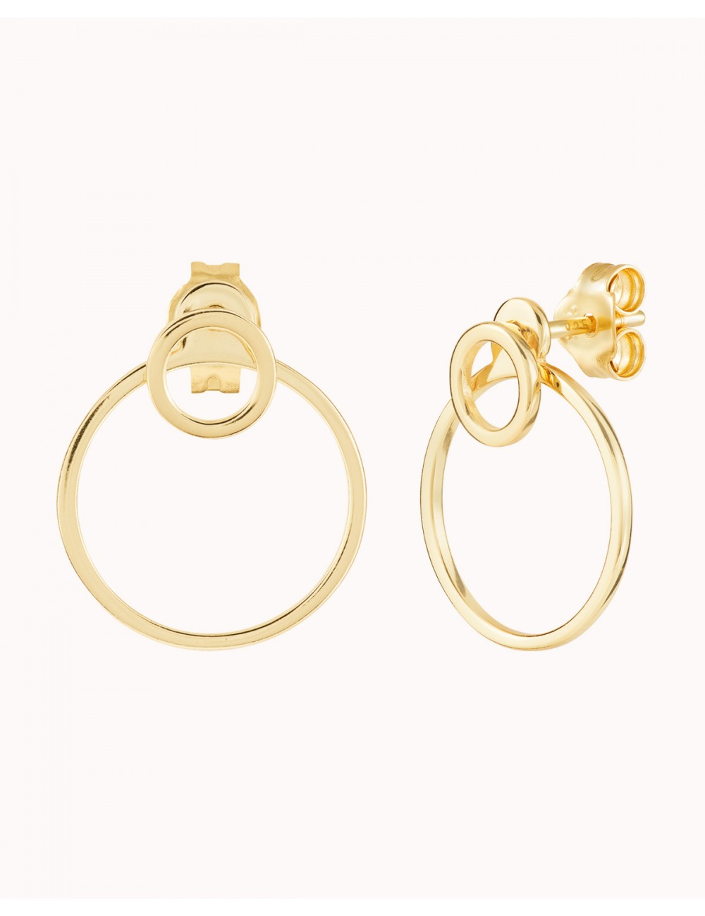 Double Circle Ear Jacket Earrings