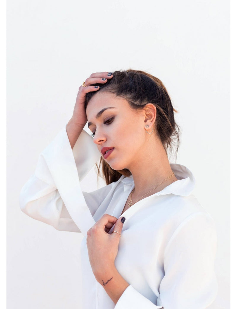 Double Circle Ear Jacket Earrings