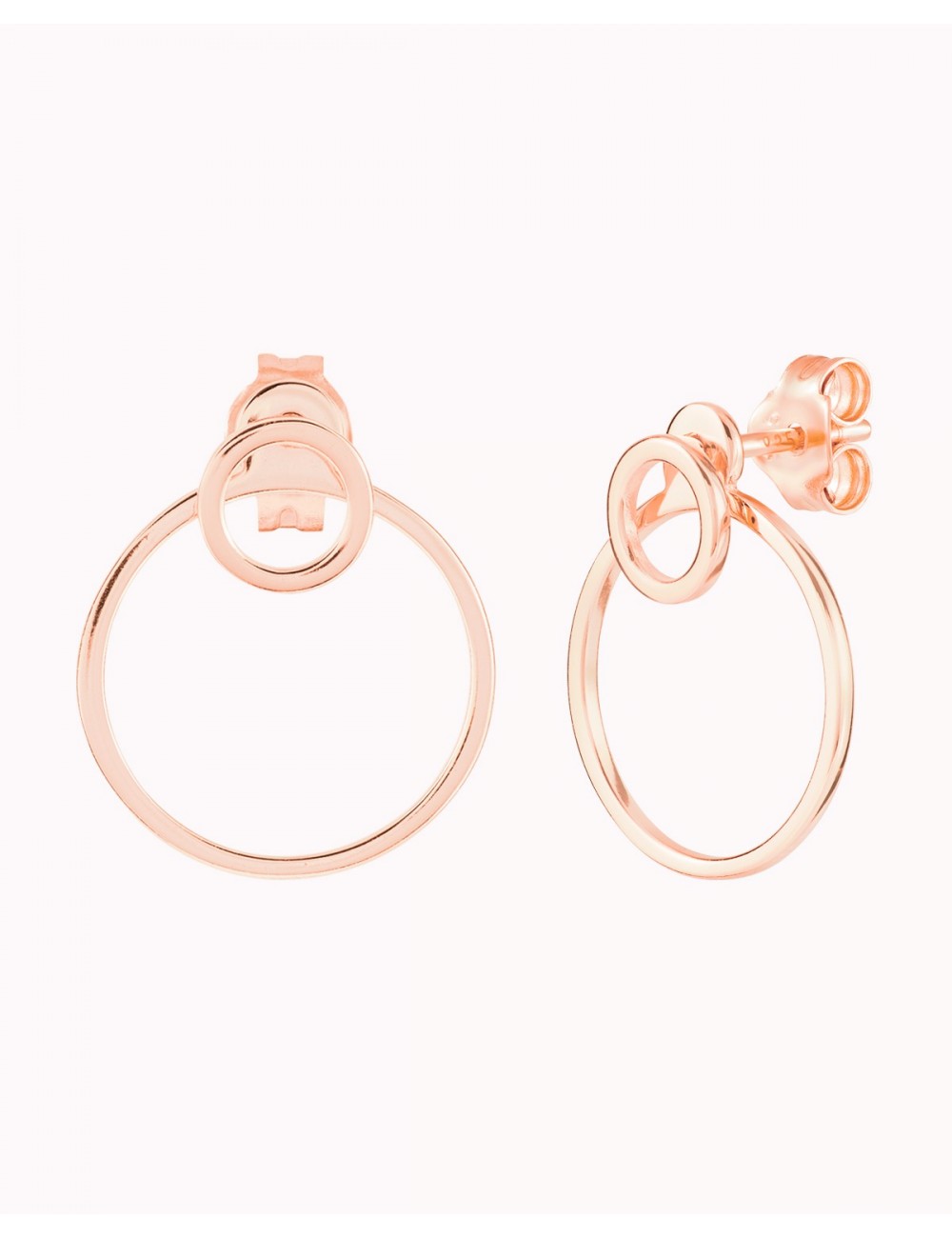 Double Circle Ear Jacket Earrings