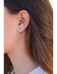 Double Circle Ear Jacket Earrings