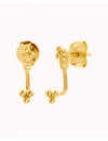 Clover Beaded Ear Jacket Earrings - Two Sizes Available
