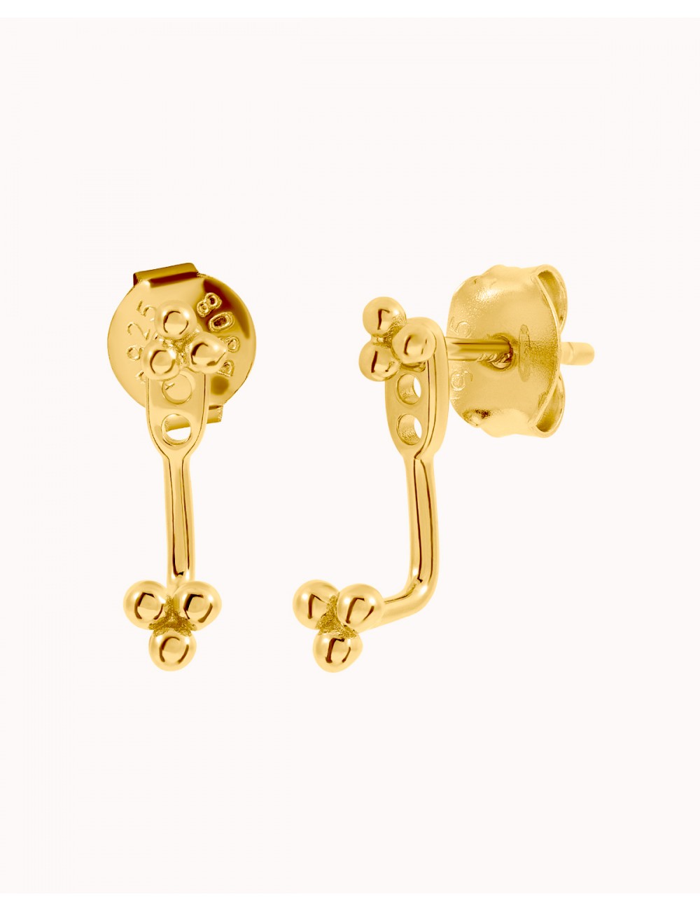 Clover Beaded Ear Jacket Earrings - Two Sizes Available