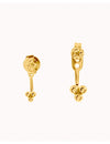 Clover Beaded Ear Jacket Earrings - Two Sizes Available
