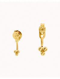 Clover Beaded Ear Jacket Earrings - Two Sizes Available