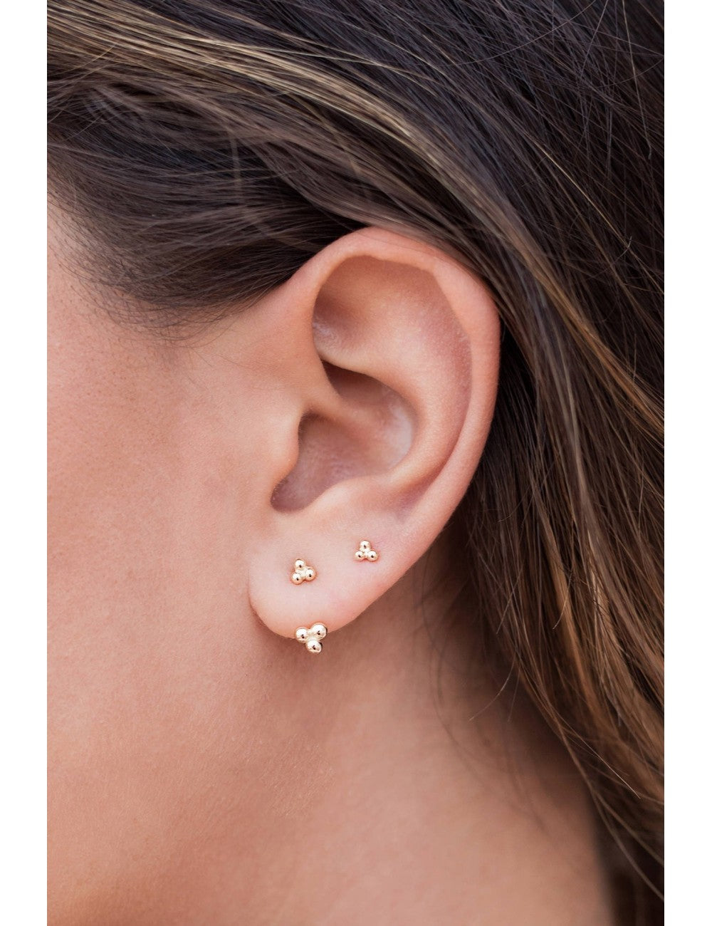 Clover Beaded Ear Jacket Earrings - Two Sizes Available