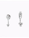 Clover Beaded Ear Jacket Earrings - Two Sizes Available