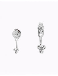 Clover Beaded Ear Jacket Earrings - Two Sizes Available