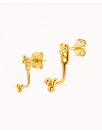 Clover Beaded Ear Jacket Earrings - Two Sizes Available