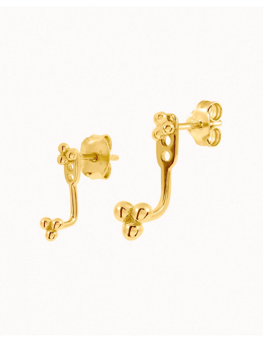 Clover Beaded Ear Jacket Earrings - Two Sizes Available