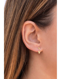 Clover Beaded Ear Jacket Earrings - Two Sizes Available