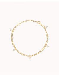 Bracelet à maillons allongés avec breloques en zircone