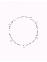 Bracelet à maillons allongés avec breloques en zircone