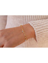 Bracelet à maillons allongés avec breloques en zircone