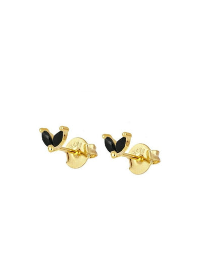 Pendientes stud en forma de flor con circonitas en talla marquesa